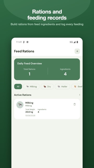 Feeding and ration screen